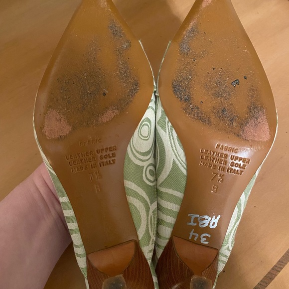 Saks Fifth Avenue satin embroidered mules - Picture 5 of 6